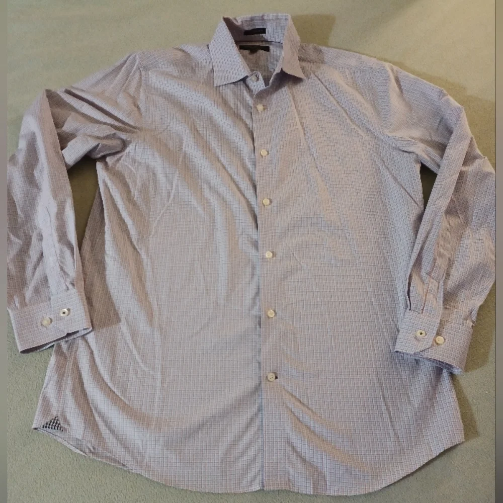 Banana Republic mens Camden Fit button up dress shirt size Medium Orange Blue